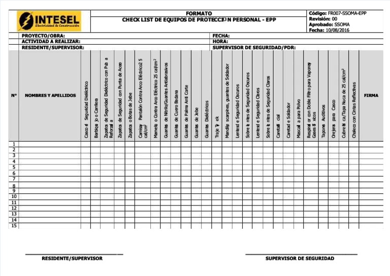 PDF 311 Check List de Epp - Compress | PDF