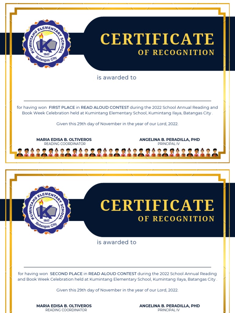 Certificate: of Recognition | PDF