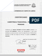 Certificado Finanças Pessoais SENAI SP