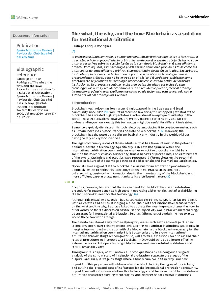 Rodriguez - The What, The Why, and The How Blockchain As A Solution For ...
