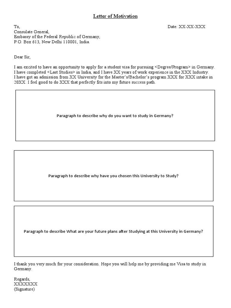 Format - Letter of Motivation | PDF