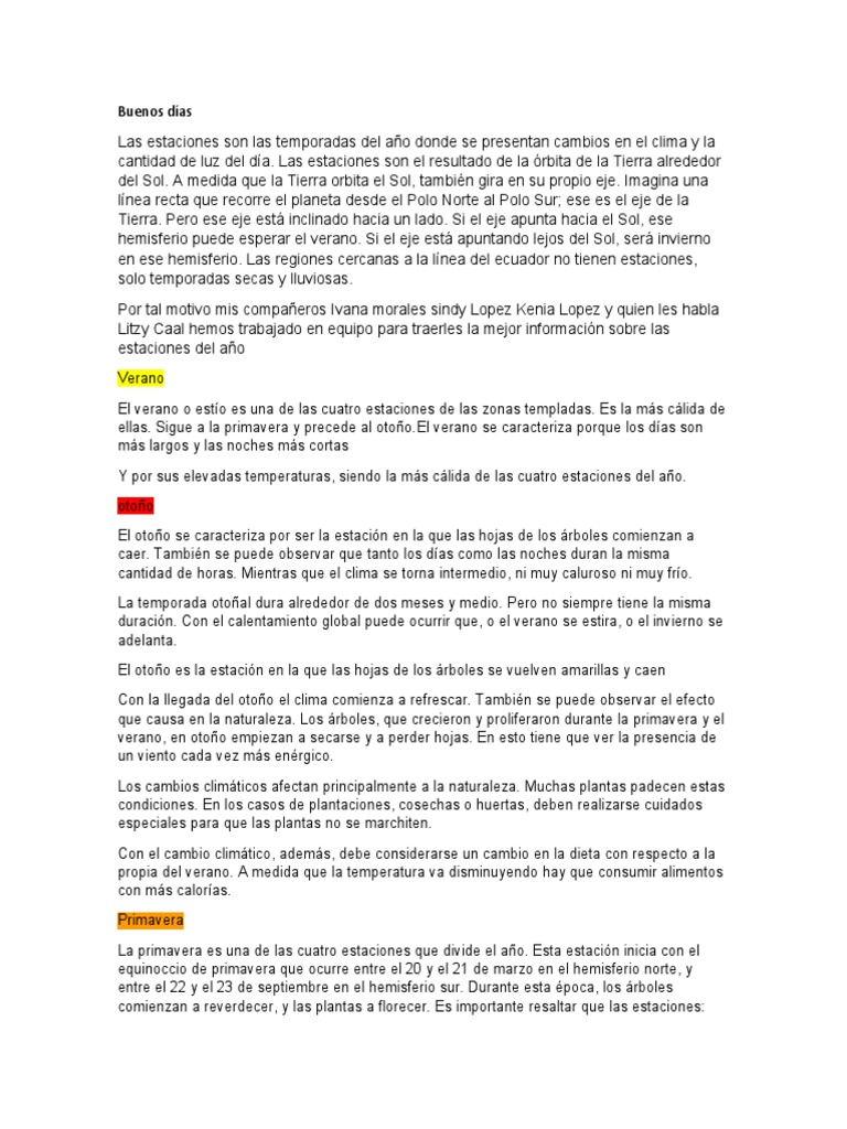 Estaciones Del Año Descargar Gratis Pdf Tierra Temporada De