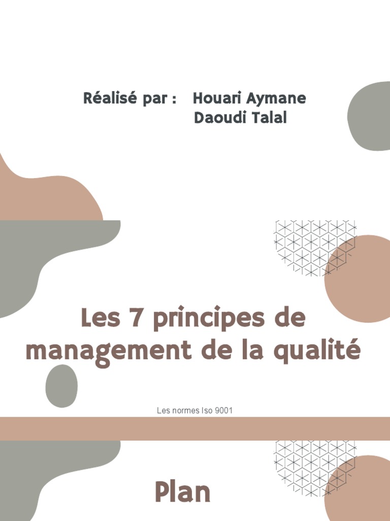 7 Principes du Management de la Qualité | PDF | Management de la ...