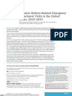 Pediatric Battery-Related Emergency Department Visits in The United States 2010-2019