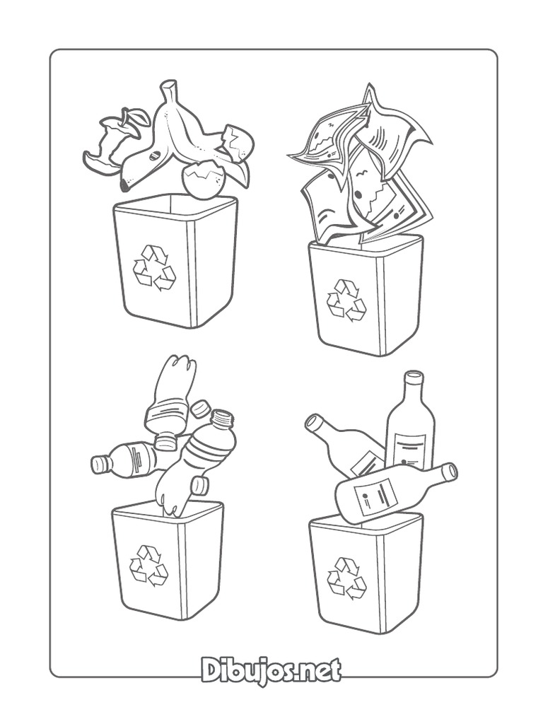 Dibujo de Reciclaje para Colorear | PDF