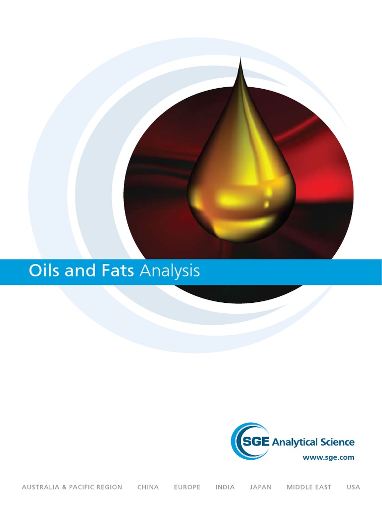 SGE Analytical Science 2015 Oils and Fats Analysis PDF Gas