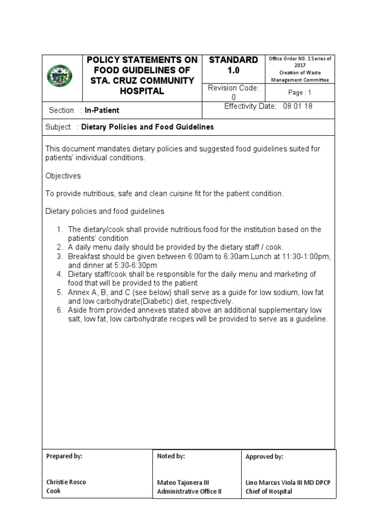 Food Guidelines Pdf
