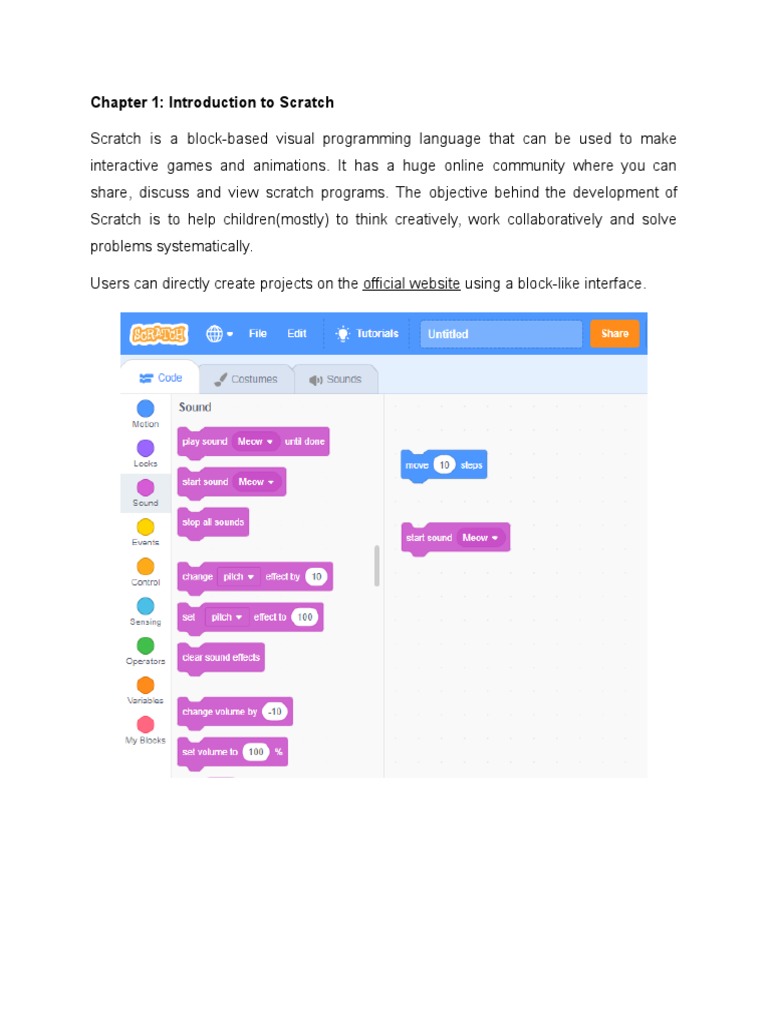 Introduction to Scratch | PDF | Scratch (Programming Language ...