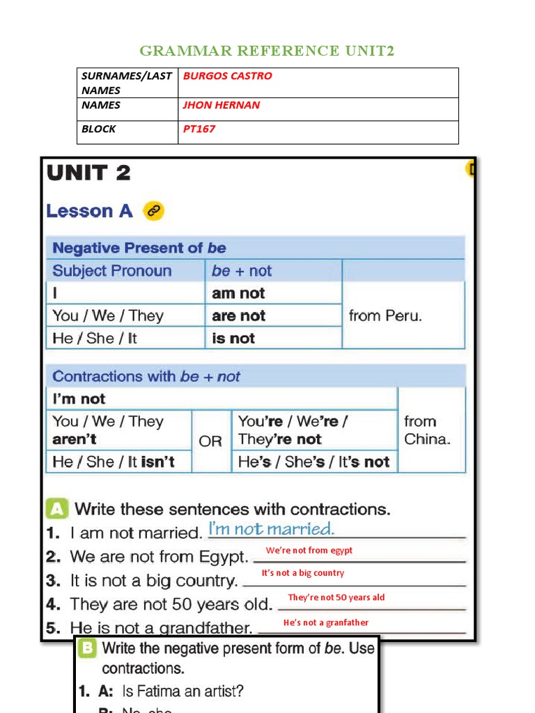 Grammar Reference 2 | PDF