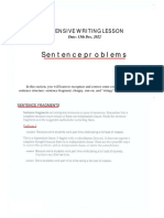 Intensive Writing Lesson - Sentence Structure Corrections