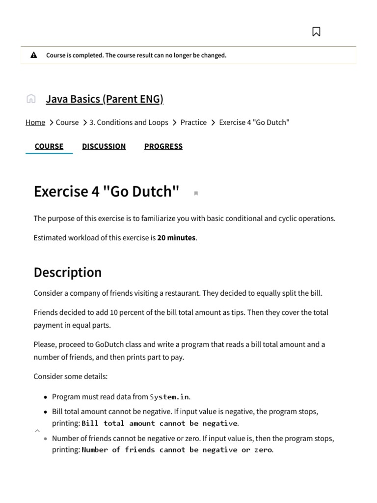 Exercise 4 Go Dutch Practice JB ENG Courseware Elearn PDF