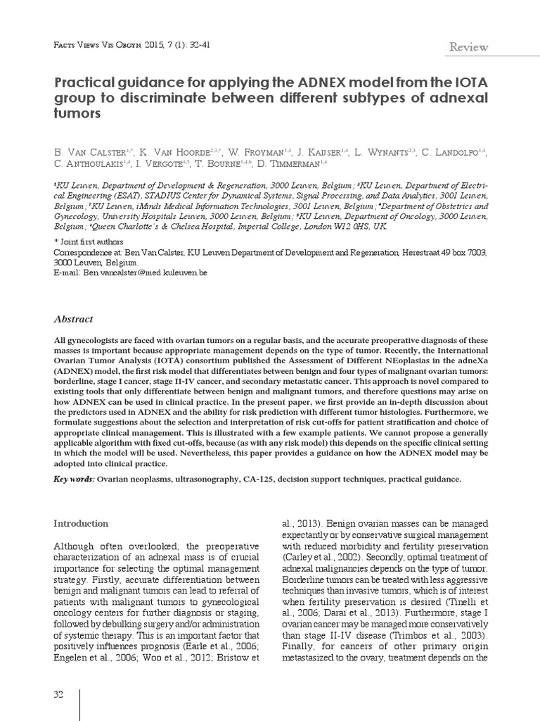 Iota Adnex Pdf Ovarian Cancer Cancer