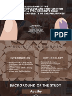 Evaluation of The Political Knowledge and Participation of Grade 12 Stem Students From Polytechnic University of The Philippines