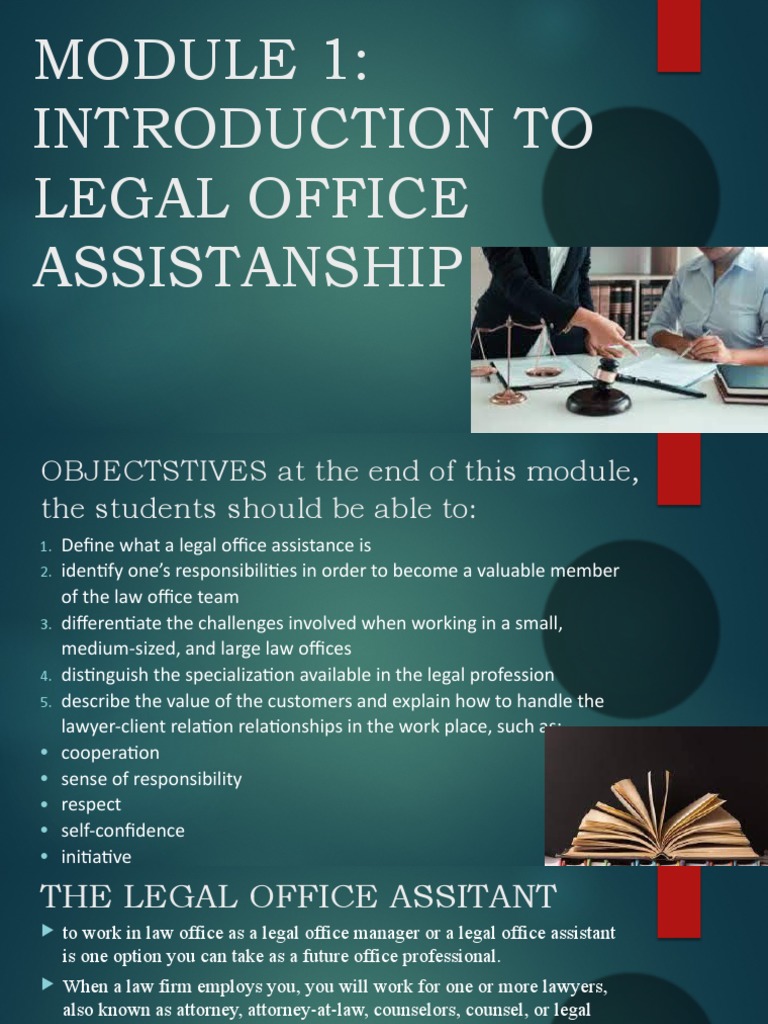 MODULE 1. Legal Office Assistant 1 PDF Lawyer Confidentiality