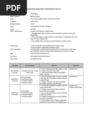 Contoh Penulisan Rph Bahasa Melayu Tingkatan 1