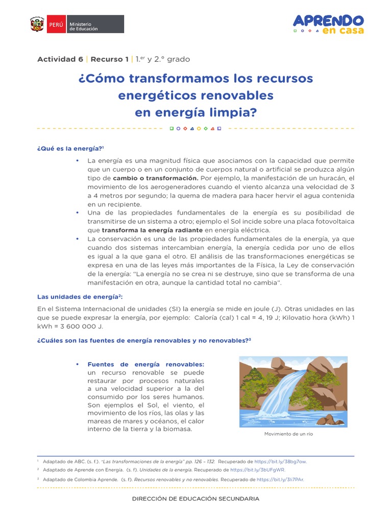 Fuentes de Energía Renovables en Educación | PDF | Energía renovable ...