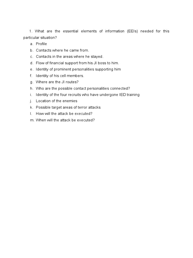 Essential Elements of Information | PDF
