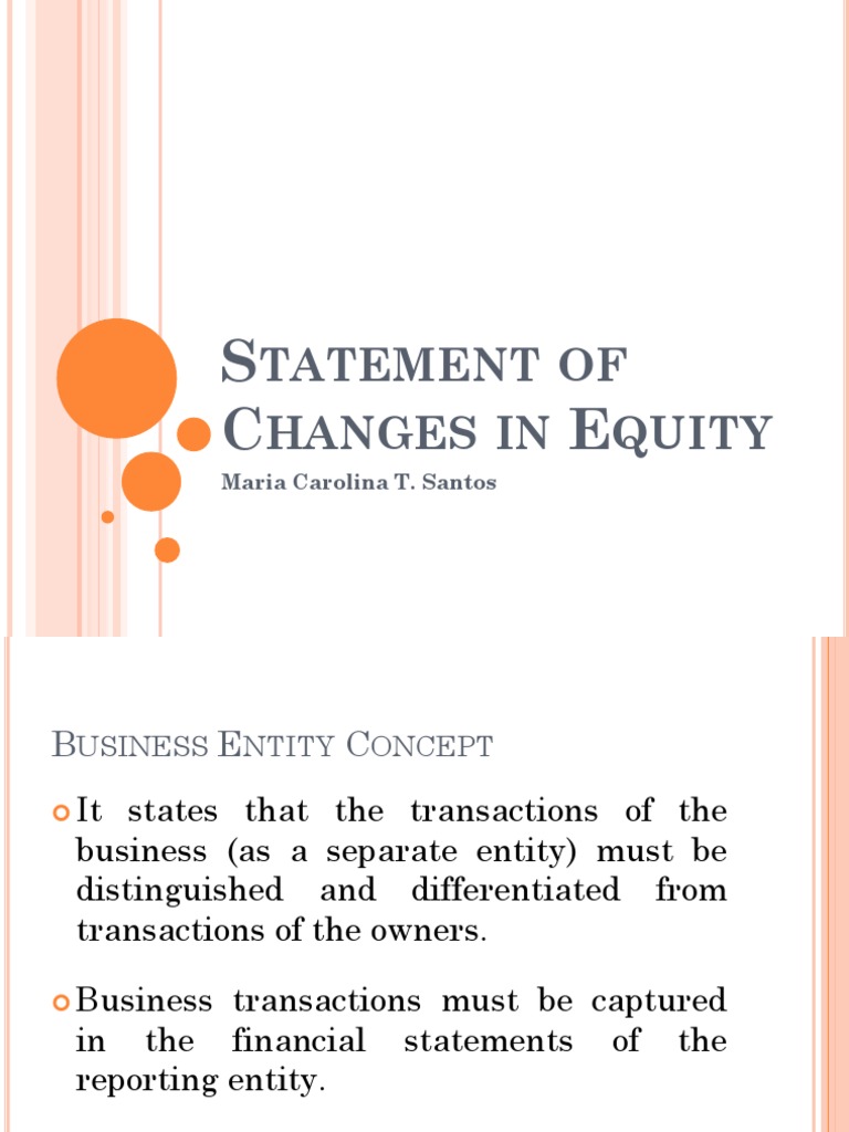 Statement of Changes in Equity Guide | PDF | Sole Proprietorship ...