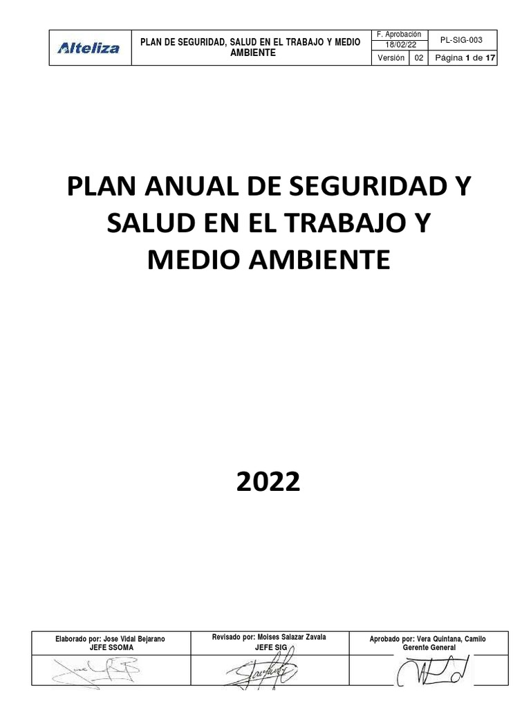 PL Sig 003 Plan Anual Ssoma 2022 V.02 | Descargar gratis PDF ...