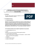 Ore Dentists Application Advice Sheet