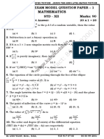 12th Maths Half Yearly Exam Model QSTN 1 EM and TM
