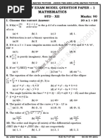 12th Maths Half Yearly Exam Model QSTN 1 EM and TM