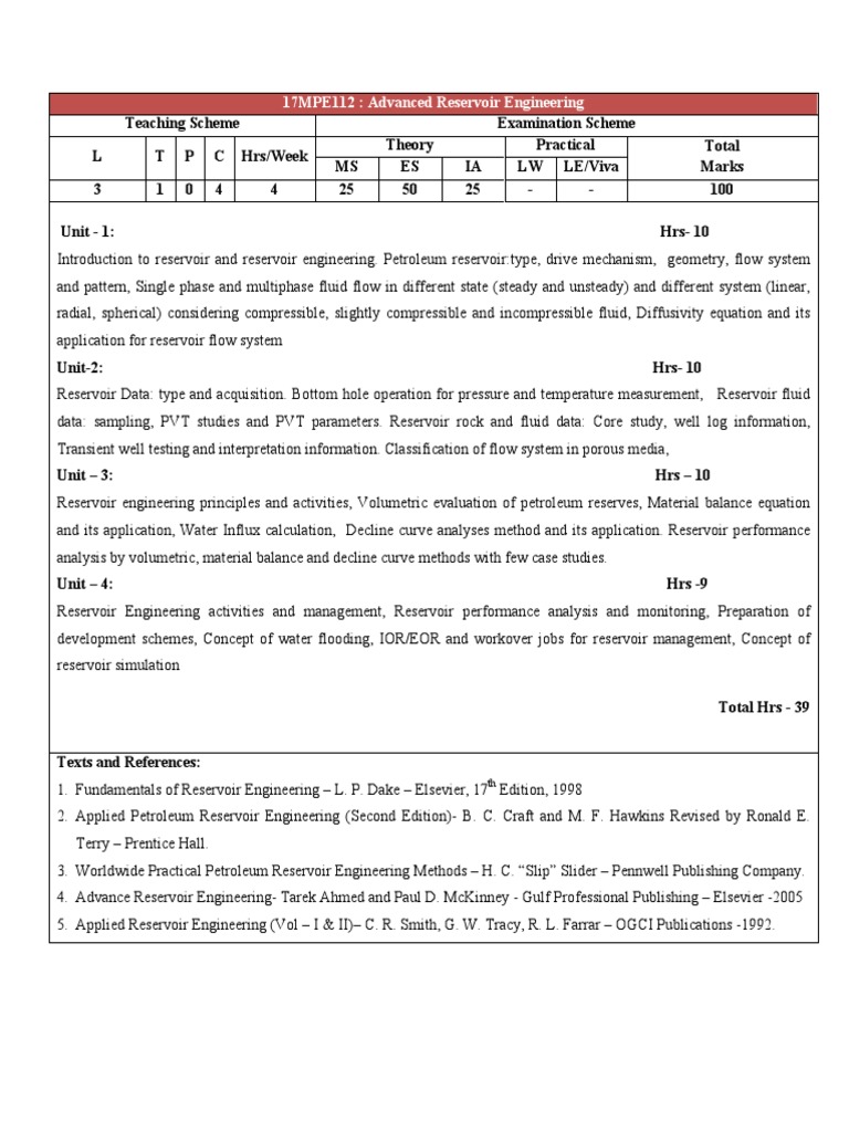 Advanced Reservoir Engineering PDF Fluid Dynamics Petroleum Reservoir