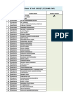 Attendance Sheet of B.tech 2022 Batch