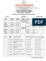 Aeronautical Engineering Time Table 2021-22