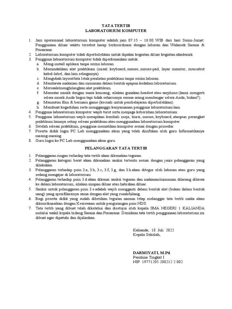 Tata Tertib Lab Komp PDF