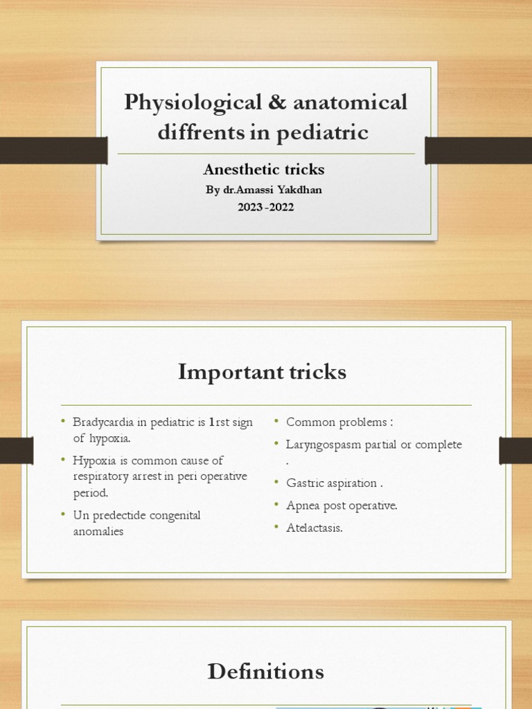 4th Lec Pediatric Anesthesia PDF Respiratory System Respiratory Tract
