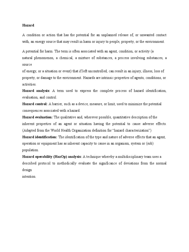 Hazard Theory Pdf Hazards Liquids