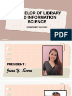Bachelor of Library and Information Science. Officer