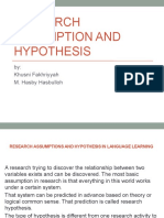 Research Assumption and Hypothesis