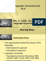 CH 10 Linguistic Universal and SLA: Ellis, R. (1994) - Second