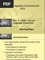 CH 10 Linguistic Universal and SLA: Ellis, R. (1994) - Second