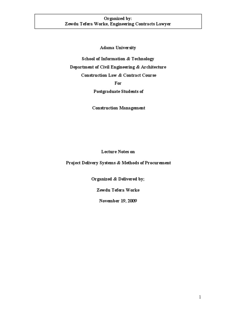 Project Delivery Systems | PDF | Construction Management | Procurement