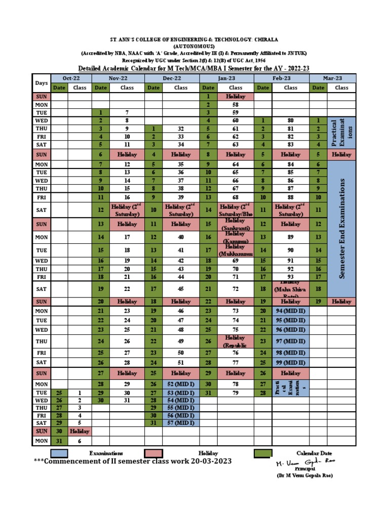 Detailed - Academic Calendar - PG - Courses | PDF | Academic Term | Schools
