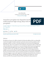 Anomalous Precipitate-Size-Dependent Ductility in Multicomponent High-Entropy Alloys With Dense Nanoscale Precipitates