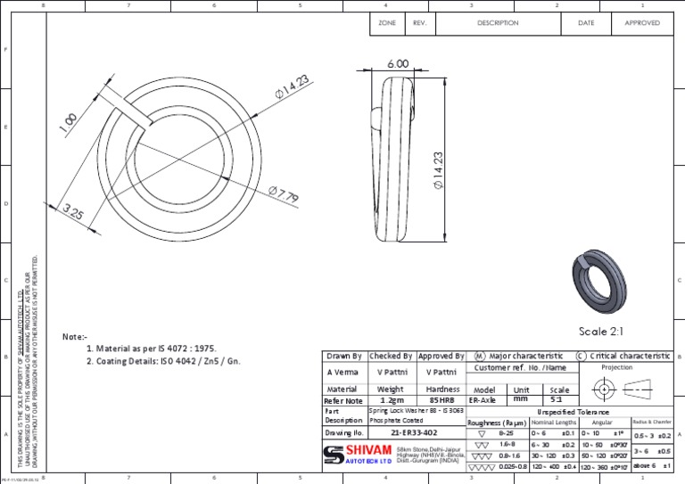 Spring Lock Washer B8 IS 3063 Phosphate Coated PDF