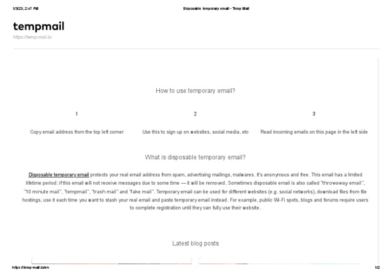 Disposable Temporary Email Temp Mail7 PDF