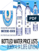 Price Lists Bottled Water