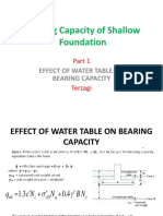 Effect of Water Table on Shallow Foundation Bearing Capacity