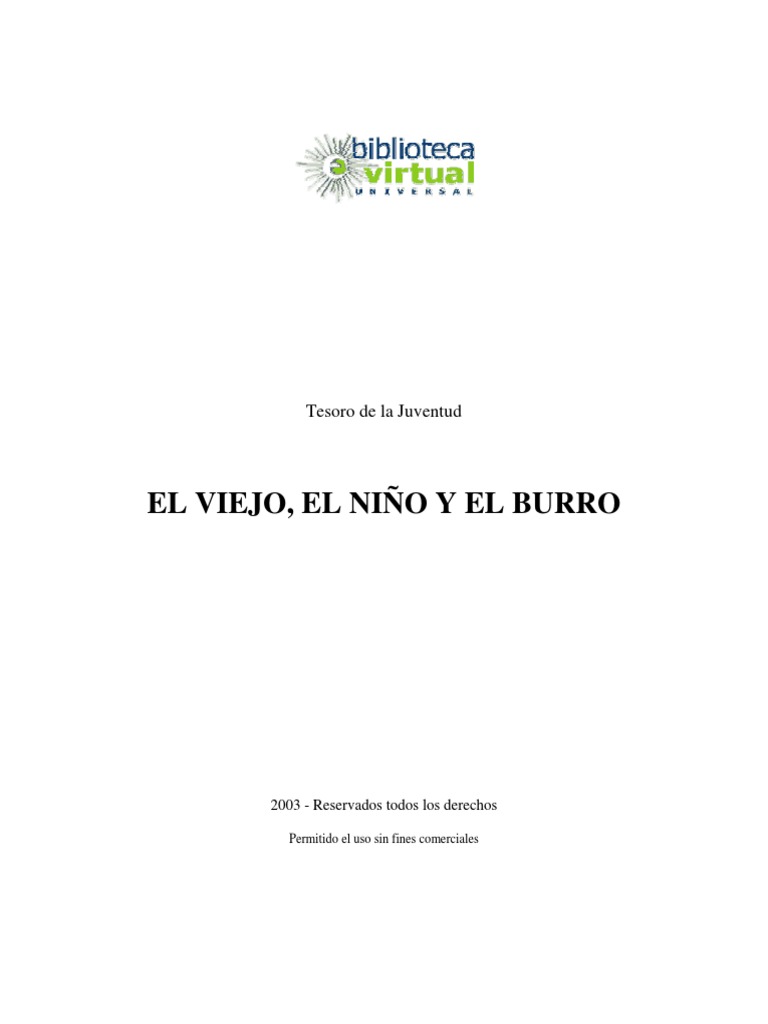 El viejo, el niño y el burro: fábula educativa | PDF | Burro