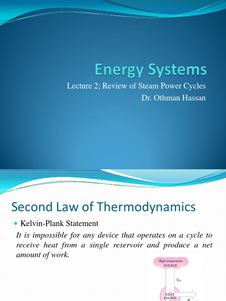 Lecture 2 Review of Steam Power Cycles Download Free PDF Steam