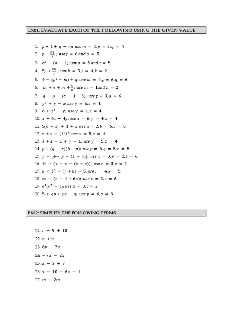 Exercise Algebra 300 | PDF