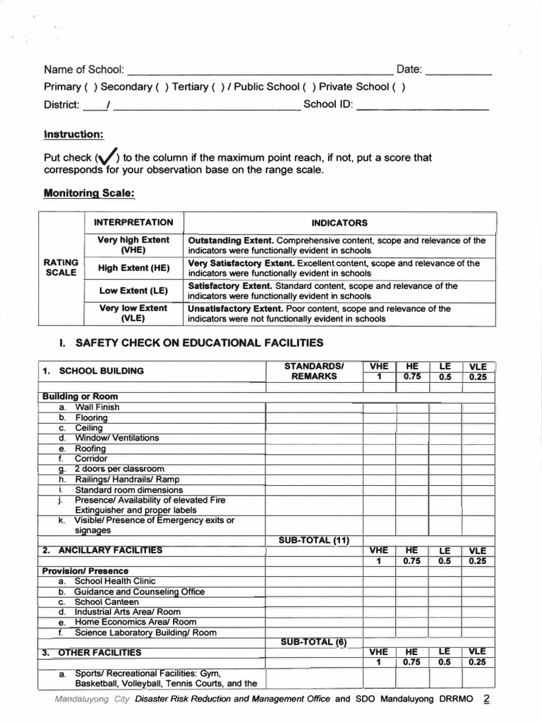 School Safety and Facility Assessment | PDF | Wash | Emergency Management