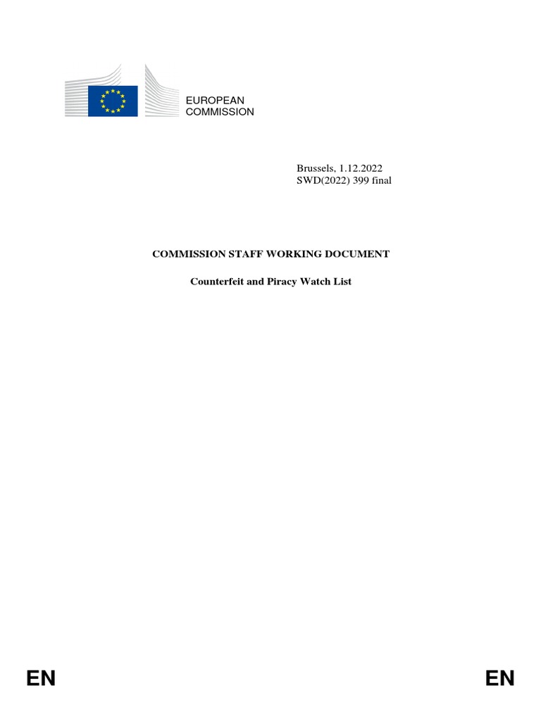 Commission staff working document counterfeit and piracy watch list
