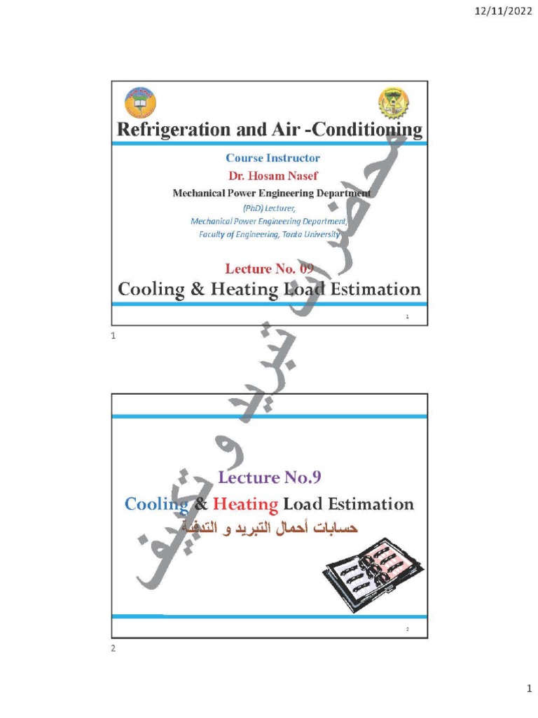 Refrigeration and AirConditioning Lecture No.9 PDF
