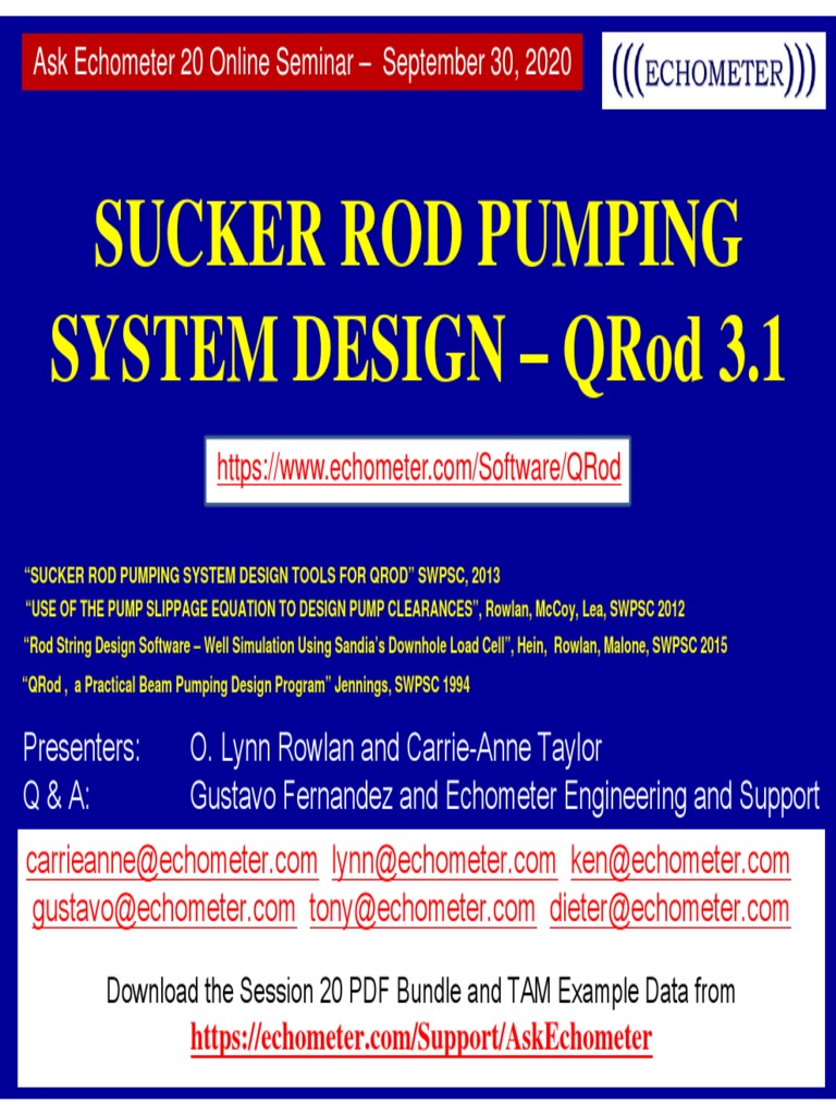 Ask ECHOMETER 20 QRod Quick Rod Design PDF Pump